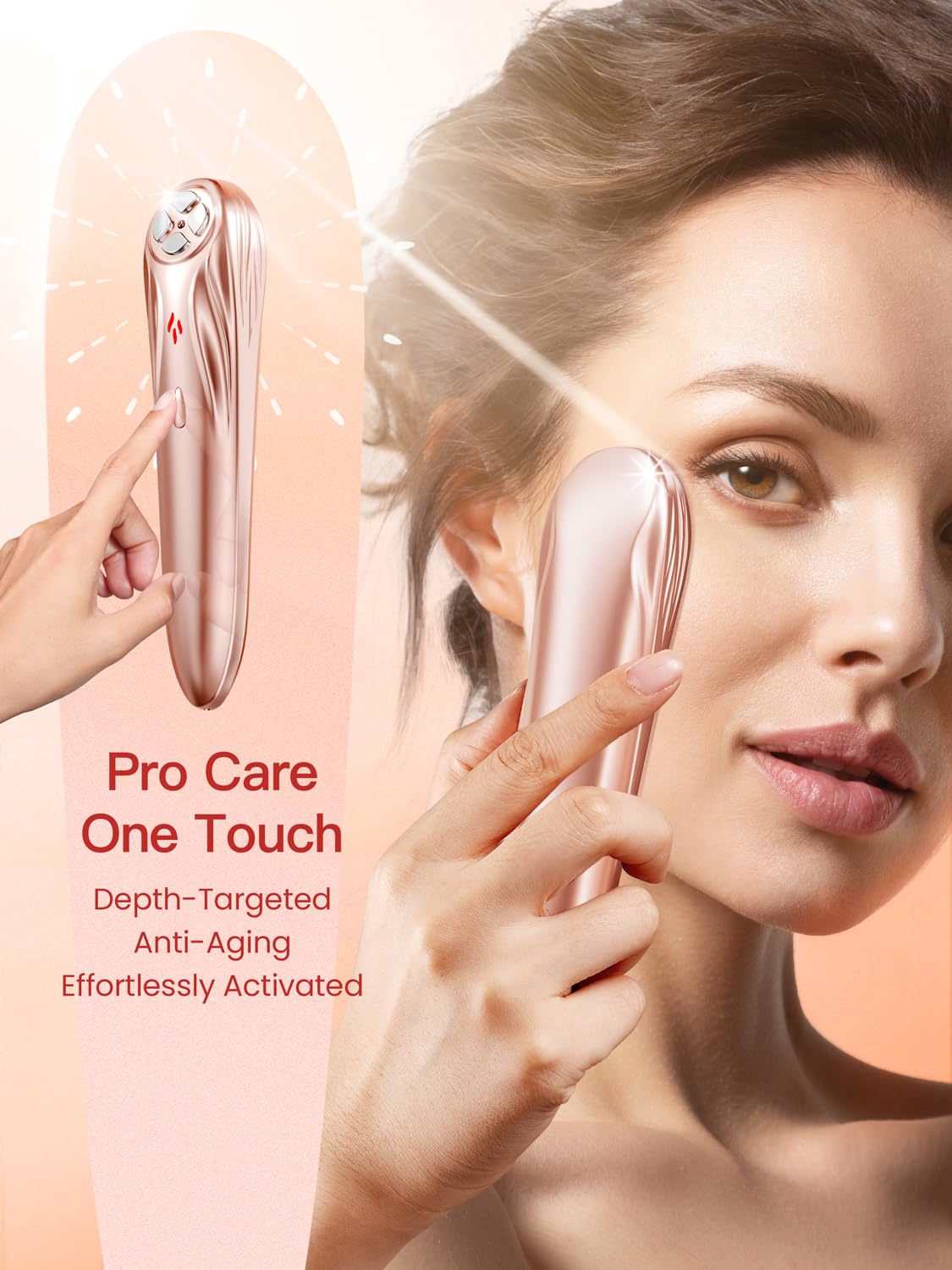 RF Radio Frequency Facial Device, 1MHz RF Machine for Anti-Aging & Face Lifting, Wireless Skin Tightening for Wrinkles & Jawline, 3 Modes for Home Use with Gel