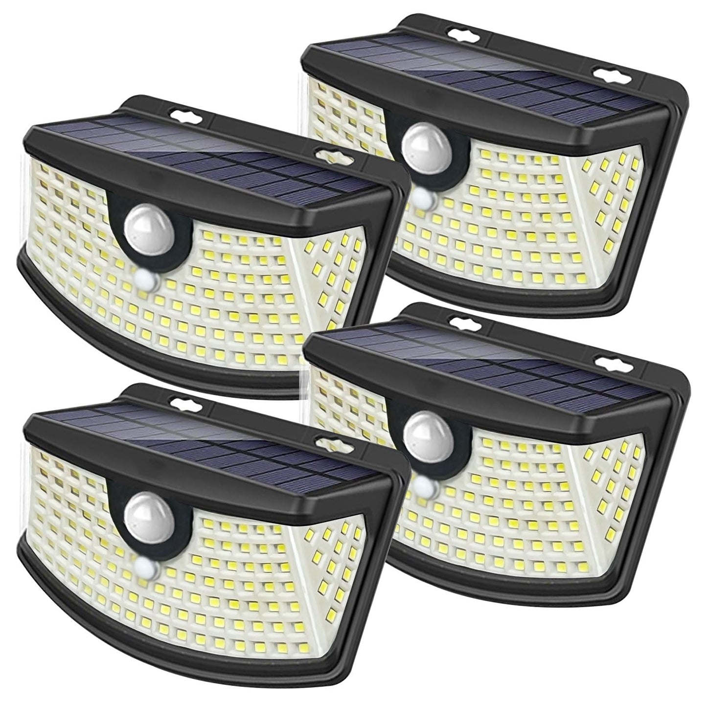 Aootek New Solar Motion Sensor Lights 120 LEDs with Lights Reflector,270° Wide Angle, IP65 Waterproof, Step Lights for Front Door, Yard, Garage, Deck (Back Button 4-Pack)