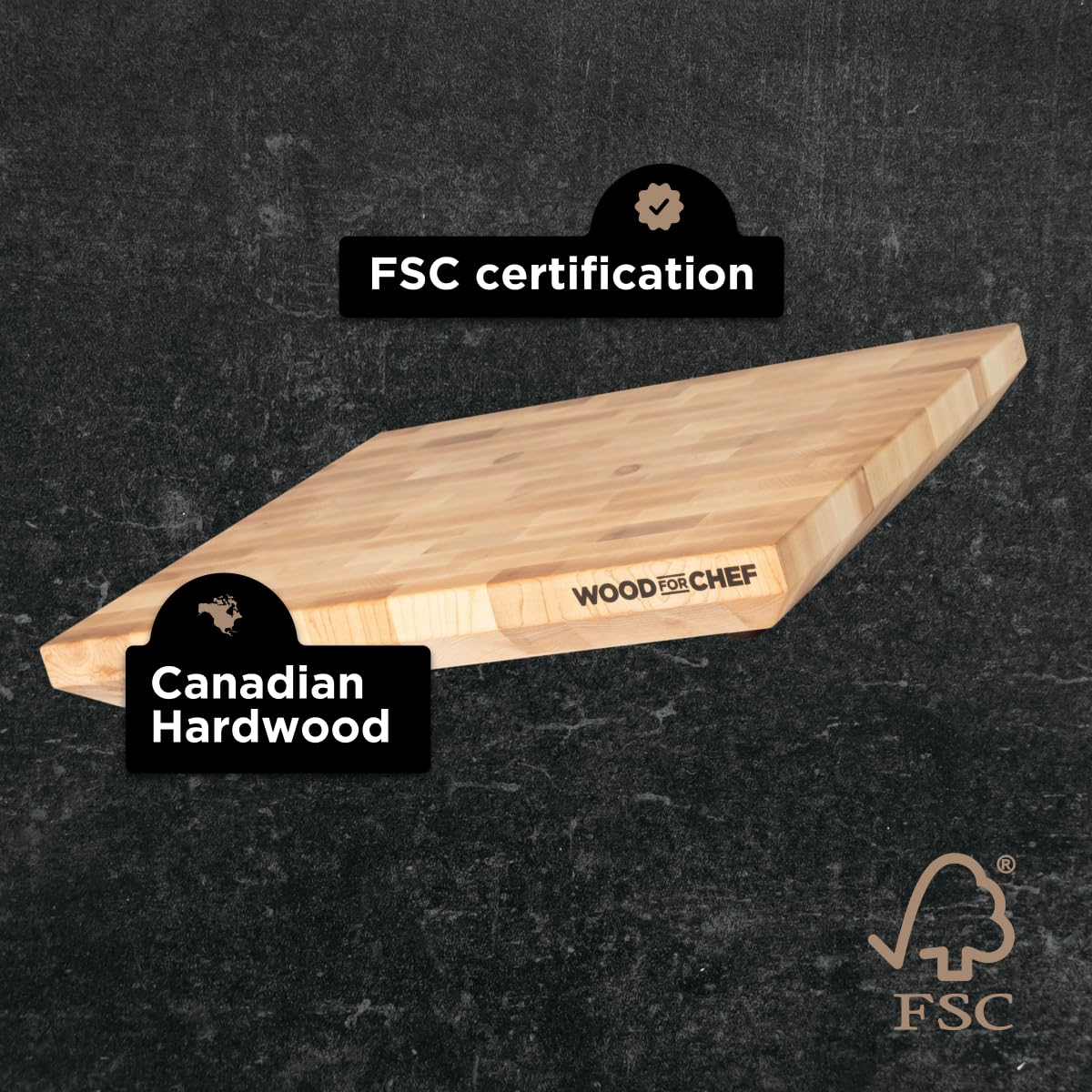 WoodForChef Heritage Large Maple End Grain Cutting Board – Heavy Butcher Block Board with Feet & Mineral Oil Bottle – Foodsafe Wooden Prep Deck for Kitchen & Professional Chefs - 18x16x2 inches