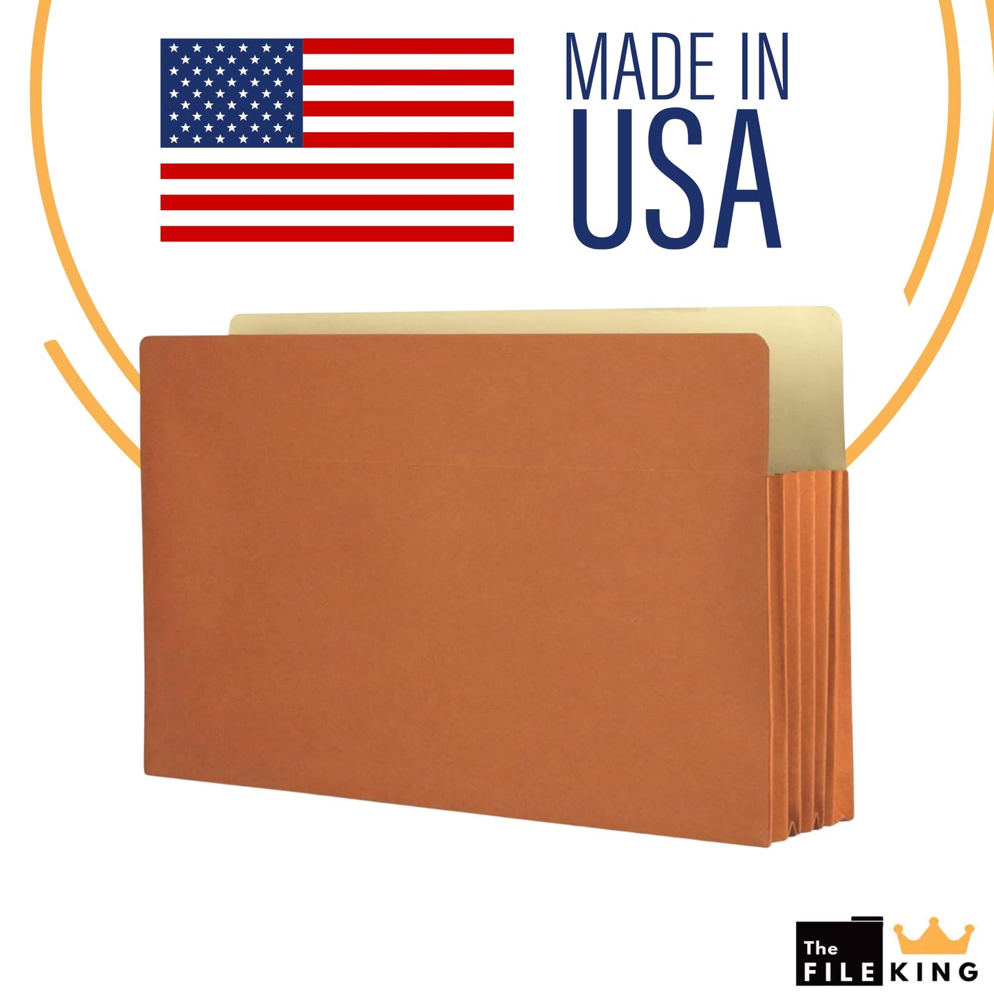 The File King Expanding Accordion File Folder – Legal Size | 5.25” Expansion, 10 Pack | Red Rope Expanding Pocket | Straight Cut Tab | Law, Accounting & Business Filing Organizer | Made in USA