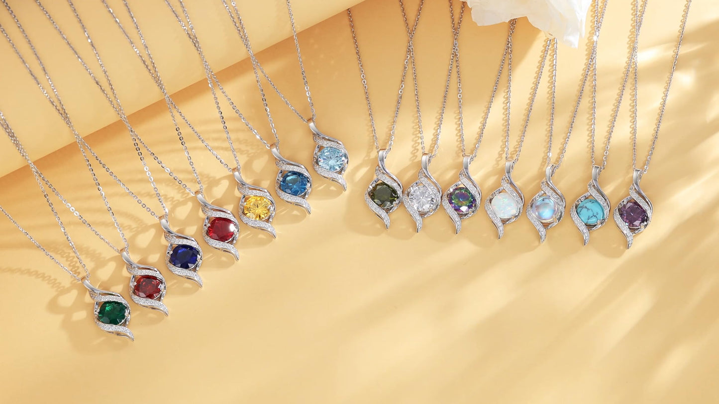 FANCIME July Birthstone Necklace for Women Round Ruby Necklace S925 Sterling Silver full Love Birthday Gifts for Mom Women, 16"+2"