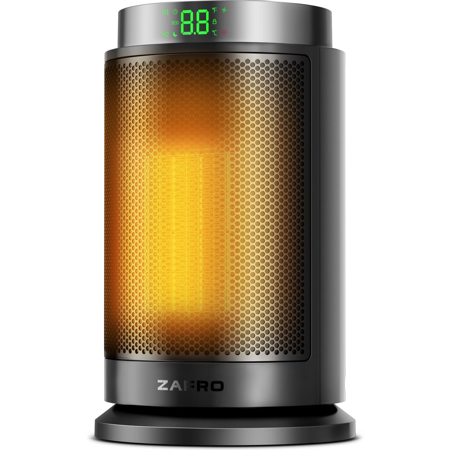 ZAFRO Space Heater, Ultra Quiet Portable Electric Heaters for Indoor Use with Thermostat, 1500W Large PTC Ceramic Fast & Wide-Angle Heat, Digital Display, 8 Safety, 5 Modes, 24H Timer for Office Home