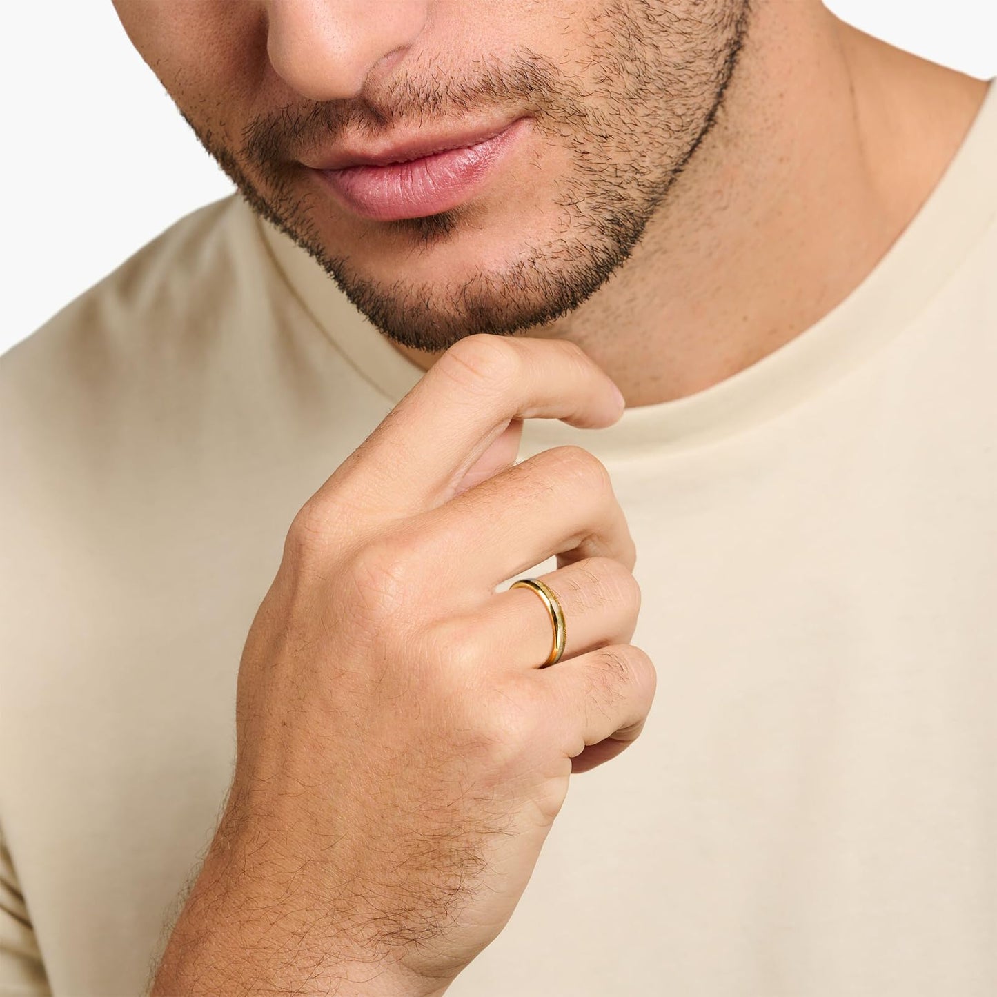 JEWPER 4mm Men Womens Wedding Band Tungsten Rings Gold Fashion Promise Carbide Inlaid White Opal Matte Finish Edge Comfort Fit Size(6)