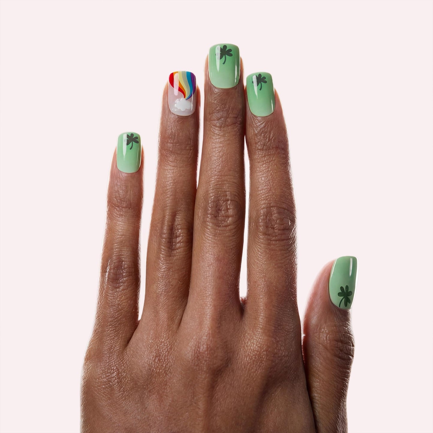 Dashing Diva Magic Press Nail Set - Over The Rainbow - Medium Square Press On Nails - Long Lasting Gel - Lasts Up to 10 Days - Gel Set - 4-Piece Manicure Kit with 30 Nails