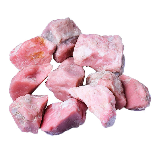 Raw Crystals, Large 1.2-2.0" Healing Crystal Natural Rough Stones for Intuition,Chakra,Meditation,Decoration,Polishing,Energy Work (Pink Opal, 3.5oz-1.2-2.0"raw Crystals)