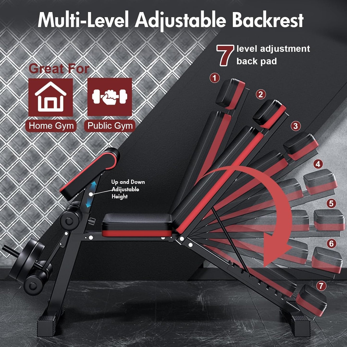 2026 Adjustable Weight Bench with Leg Extension, 770LBS Foldable Incline Decline Bench Press, 4-in-1 Workout Bench with Roman Chair & Preacher Curl, Full Body Strength Training Equipment for Home Gym