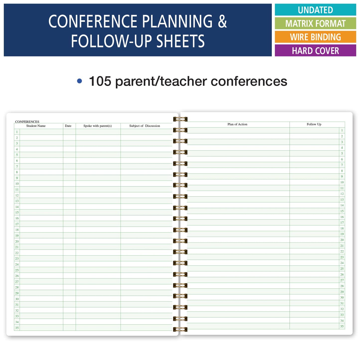 Elan Publishing Company Combination Plan and Record Book - 8 Period Teacher Lesson Planner (PR8-1035) - PR8-1035
