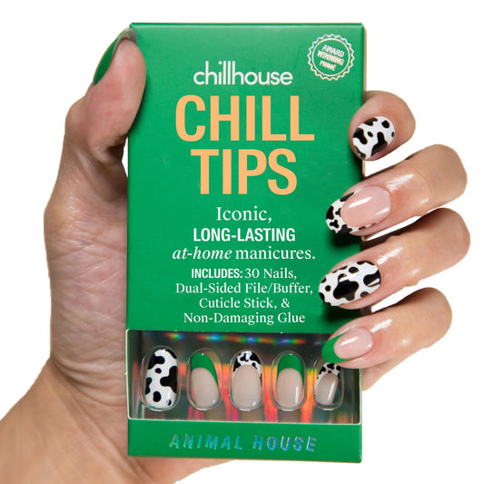 Chillhouse - Chill Tips, Press on Nails Kit - Animal House (Oval) - 24 Nail Shapes & Sizes - Up to 2 Weeks of Wear - Customizable Fit - Reusable - Latina Founded & Women Owned - Beauty & Self Care