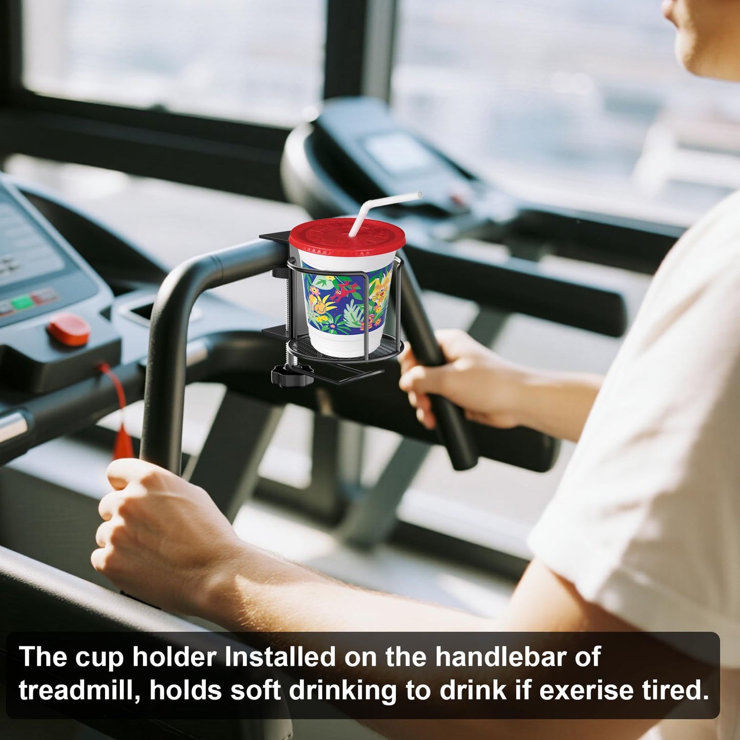 2-in-1 Desk Cup Holder with Headphone Hanger,Anti-Spill Table Water Bottle Holder,Clamp On Table Metal Drinking Holder,Compatible with Universal Cups/Bottles/Mugs/Cans/Tumblers/Thermoses/Glass,2Pack