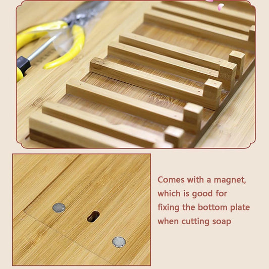 Wooden Handmade Soap Slicer, Bamboo Soap Cutter with Storage Bag, Stable and Cutting Evenly for DIY Enthusiast, Soap Maker