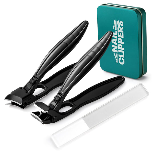 Upgraded ingrown toenail Clippers Set for Thick Nails for Seniors Ergonomic Angled Head and Heavy-Duty Long Handle for Thick Nails, Wide Jaw Nail Cutter with Catcher for Women and Men
