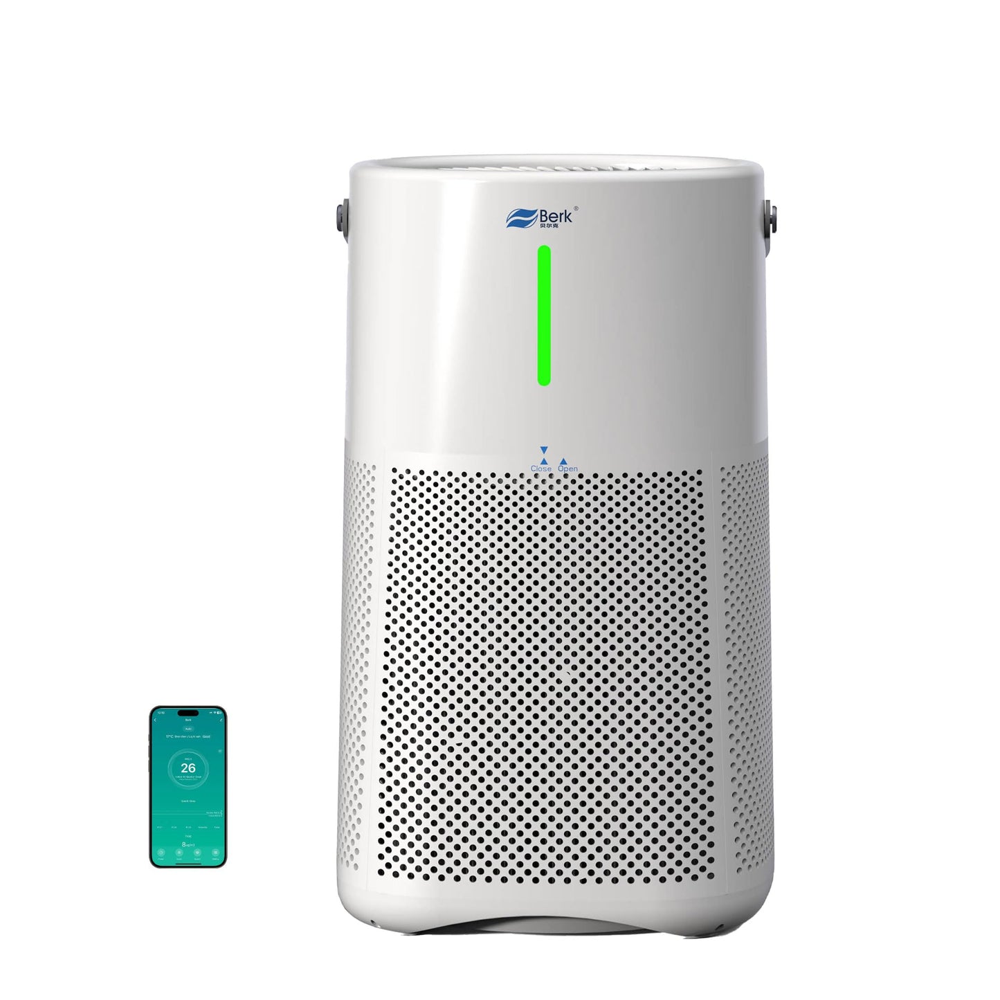 Berk Air Purifiers for Home Living Room,Cover Up to 1550 Ft²,Smart HEPA Air Purifier,PM2.5 Air Quality Display,Portable Air Purifier for Pets Hair, Smoke, Odors,Pollen (D3S-Smart)