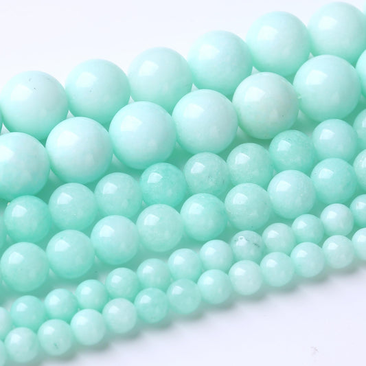 10MM Apple Green Round Loose Beads Natural Gem Beads Crystal Energy Stone Beads for Jewelry Making DIY Bracelet Necklaces