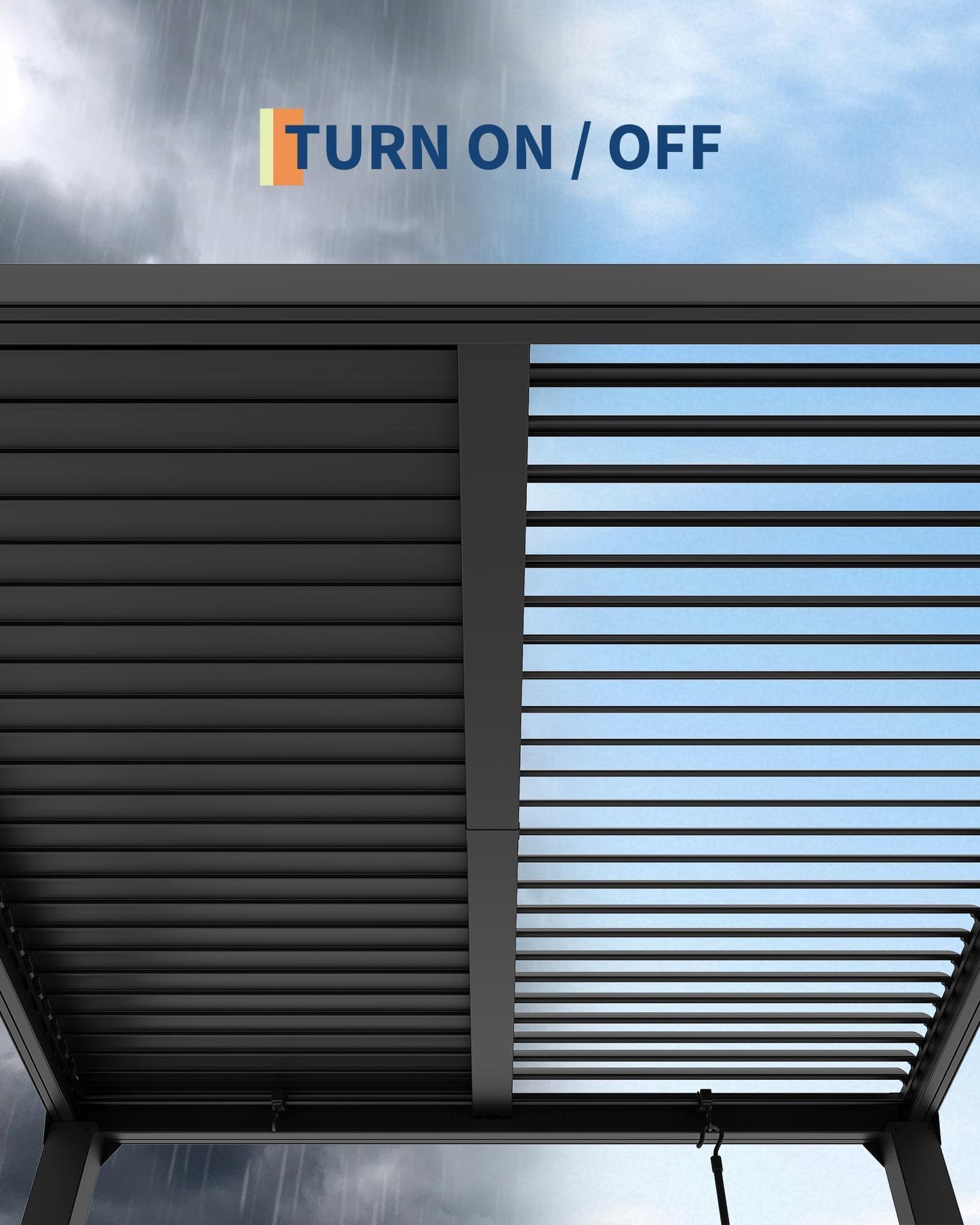 10x10 FT Louvered Pergola Outdoor Pergola with Roof, Adjustable Aluminum Louvers, Drainage System, Patio Gazebo, Pergolas for Patios, Garden & Backyard Outdoor Shade