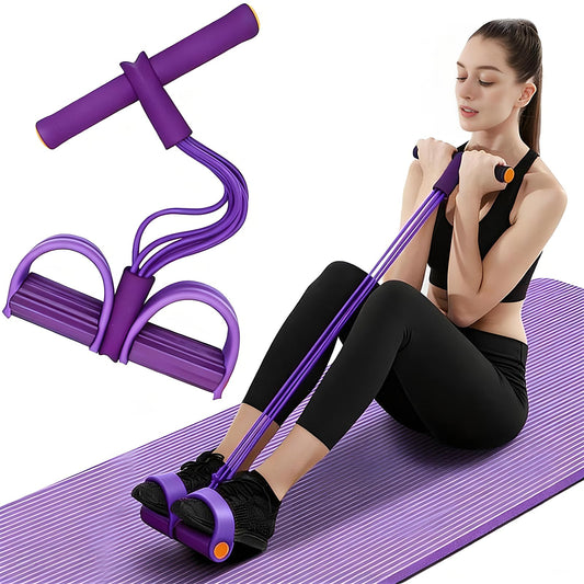 Multifunction Tension Rope, 6-Tube Elastic Yoga Pedal Puller Resistance Band, Natural Latex Tension Rope Fitness Equipment, for Abdomen/Waist/Arm/Leg Stretching Slimming Training