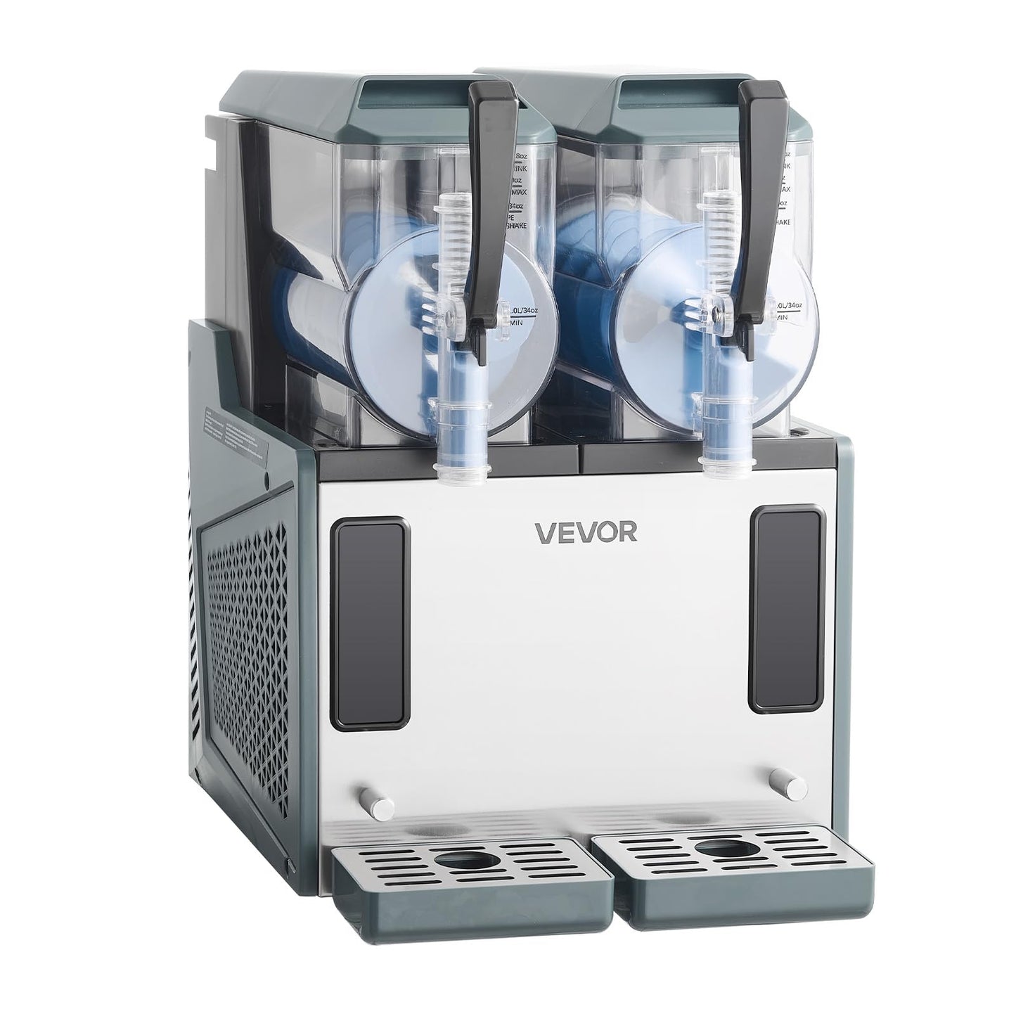 VEVOR Slushie Machine, 4L/135oz x 2 Tank Slushy Machine for Home, No Ice Needed Frozen Drink Maker, Margarita Maker with Self-Cleaning, for Frozen Margaritas, Frappés, Milkshake & More
