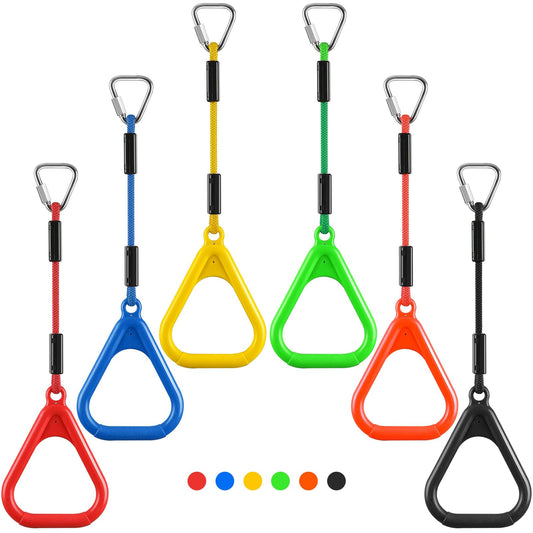 PELLOR Gymnastic Ring, Ninja Rings, Monkey Bars Adjustable Children's Home Gym Equipment, Pull Up Rings Sets for Workout Bodyweight Fitness Training