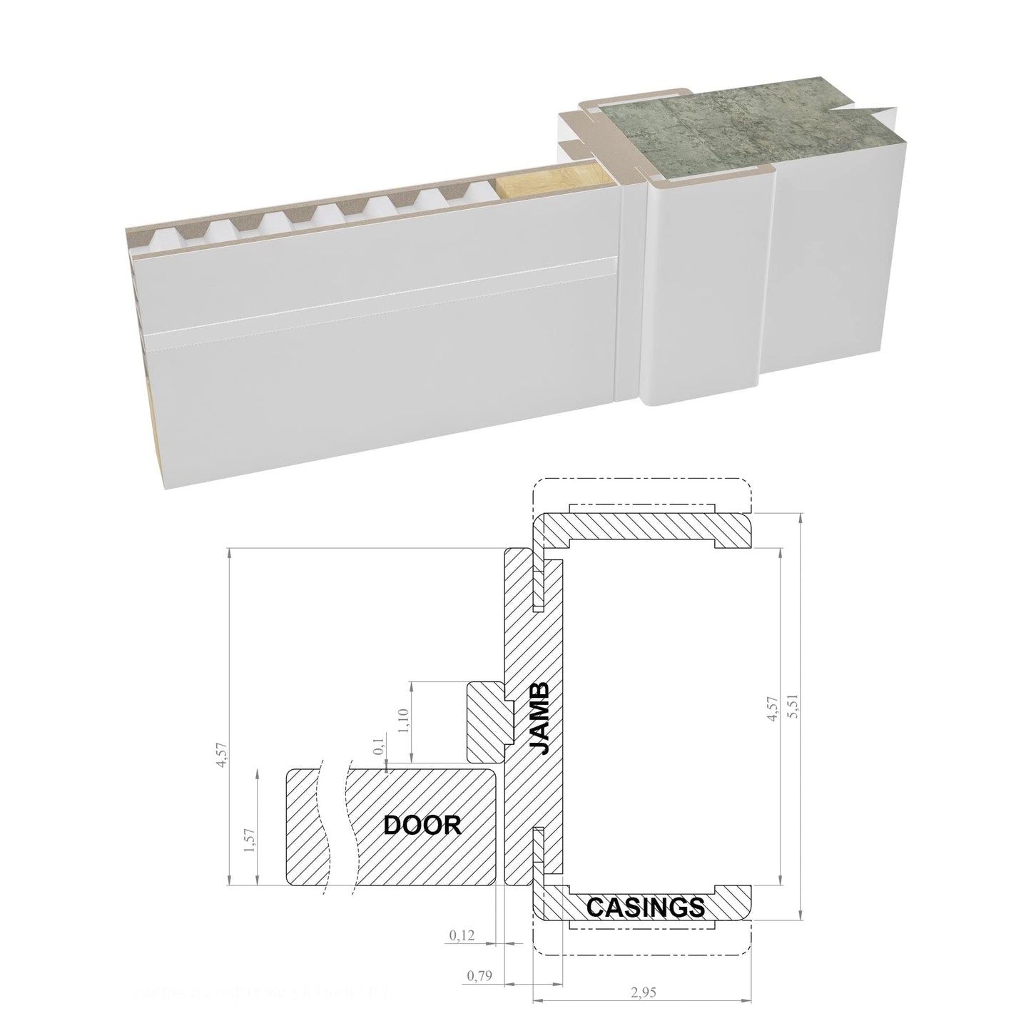 SARTODOORS Solid Interior French 28 x 80 inches | Planum 0770 Painted White Matte | Single Regular Panel Frame Trims Handle | Bathroom Bedroom Sturdy Doors
