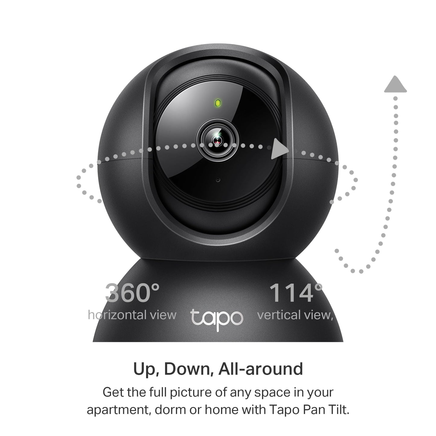 Tapo 2K Indoor Pan/Tilt Wired Security Camera - Works as a Baby Monitor & Pet Camera, Motion Detection, 2-Way Audio, Siren, Night Vision, No-Subscription Local Storage or Optional Cloud, C211 (2-Pack)