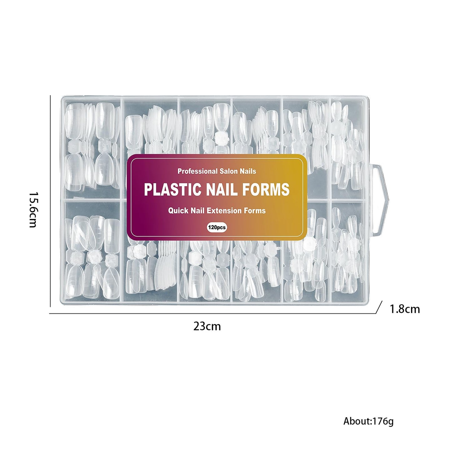 Molding Kit for Nail Extension and Enhancement - 120 Pieces in Box - Non-woven Band with Marking Lines