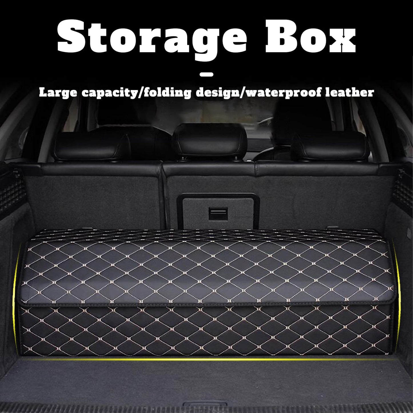 MAIBAOYUAN Car Trunk Organizer for LX 470/570 - Custom Fit, 4-Layer Cover, Large Space Outdoor Trunk Organizer with Leather, Hook and Loop Fastener Fix, All-Season Use
