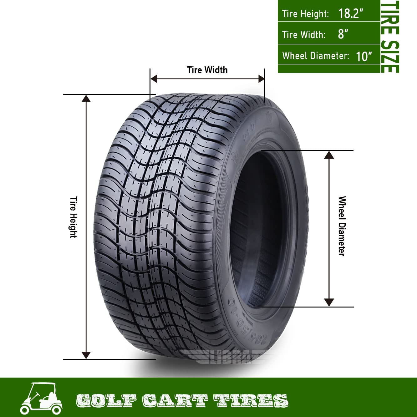 ROADGUIDER 205/50-10 Golf Cart ATV Tires 4 Ply 205/50x10 -Set 4-14002