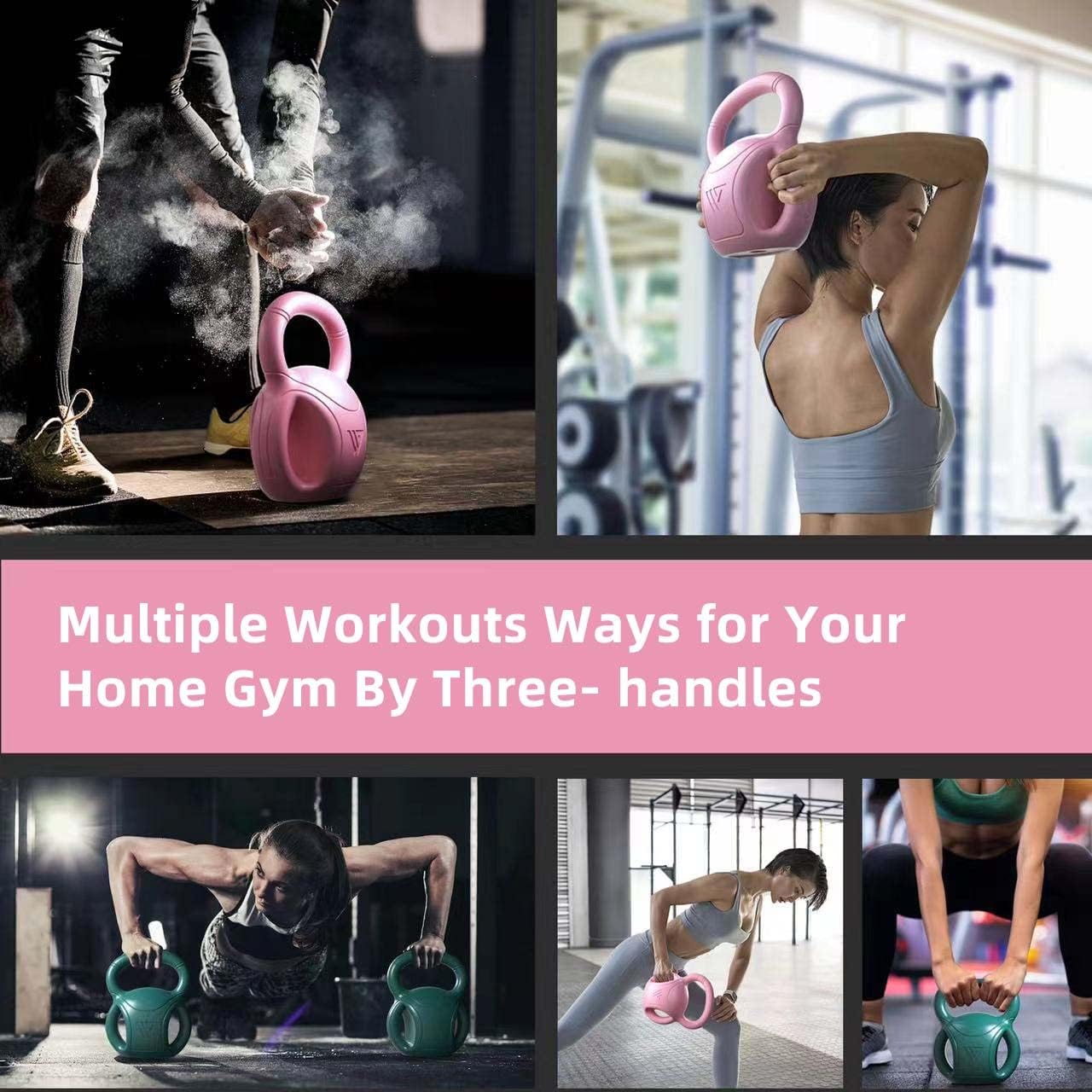 10 lb Kettlebell Weight with Three-handles for Russian Twists AB Exercise, Weightlifting and Core Training All-Purpose Fitness Exercise Home Gym [Purple]