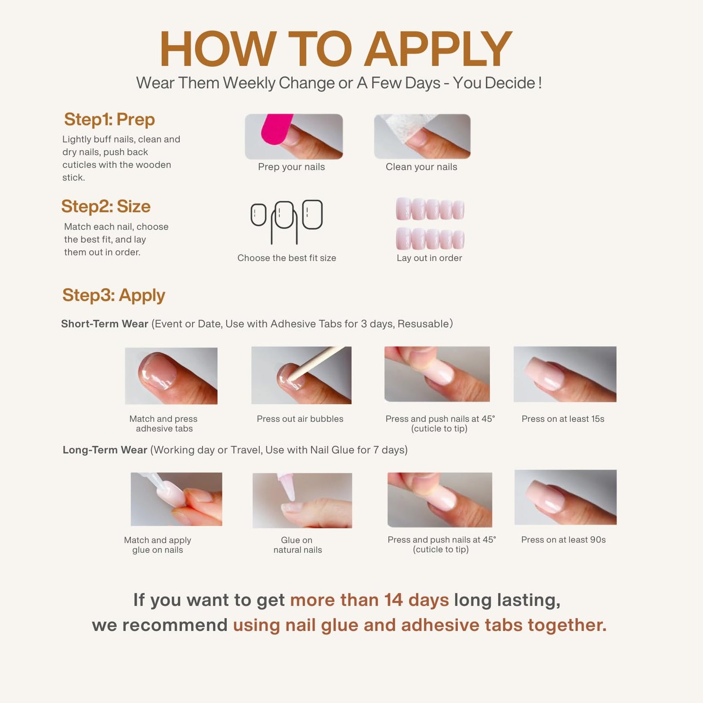 SnypeeLab Cat Eye Press on Nails Short Almond, with French Tip Effect, Glue on Nails for Women Gift, Salon Quality Wedding Nails, 32 Pcs (Nude Pink1)