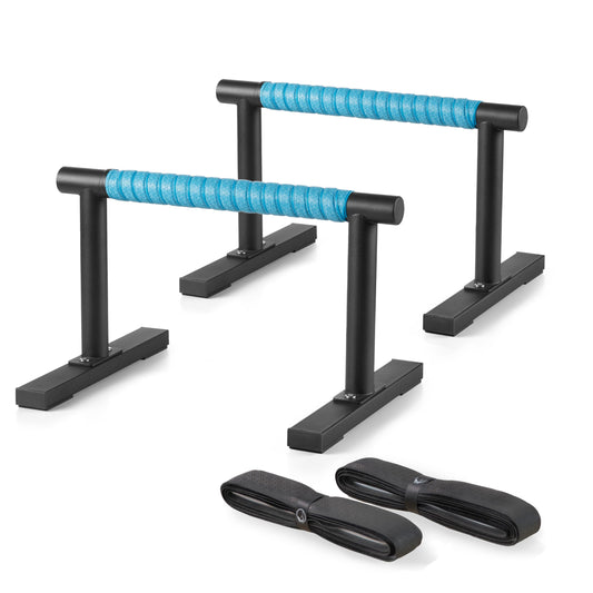 Steel Black Push Up Handles Parallettes Bars for Floor Workout, Anti-slip Calisthenics Gymnastics Bars, Strength Training Pushup Handstand Stands for Home Exercise