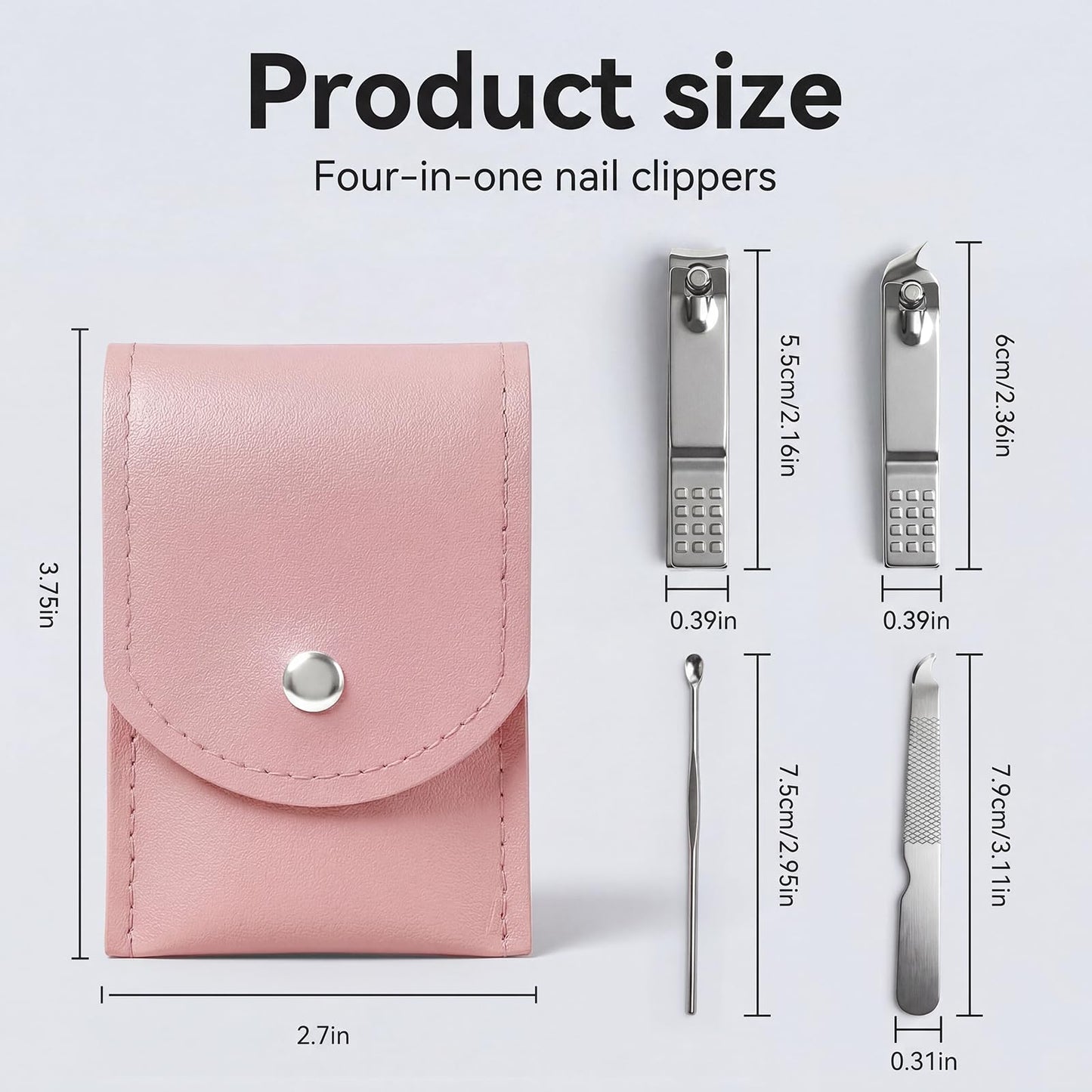 RISESAILS 20-Piece Complete Nail Care Kit, Professional Manicure Set with Stainless Steel Tools for Home Use, Travel & Gifts | Portable Nail Clipper Kit in Pink Case (Pink)