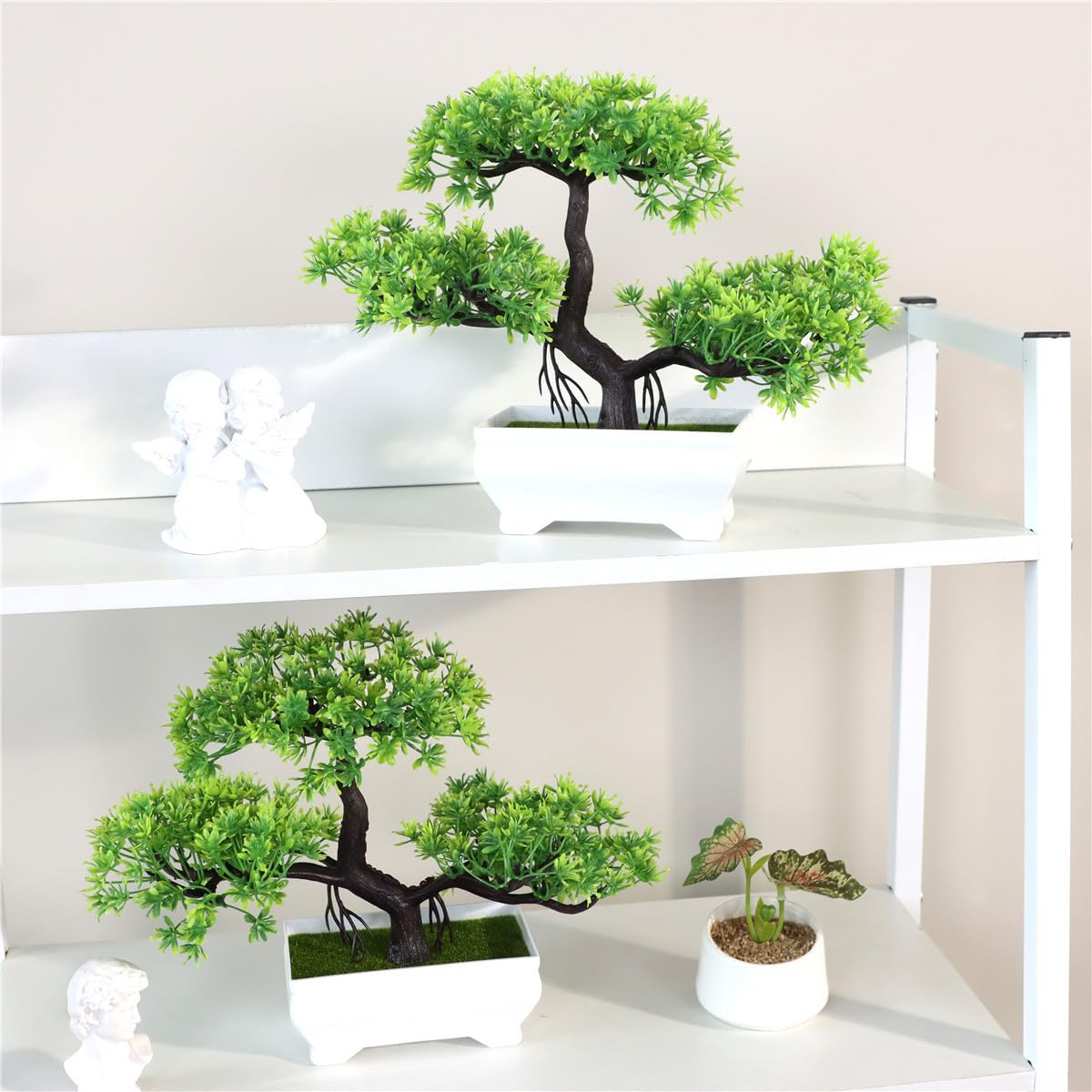 AzureLeap Artificial Bonsai Tree Cloud Pine Bionic Plant Indoor Small Fake Plants Decor Zen Garden Desk Home Desktop Office Bathroom Shelf Bedroom Living Room Decorations (Green)