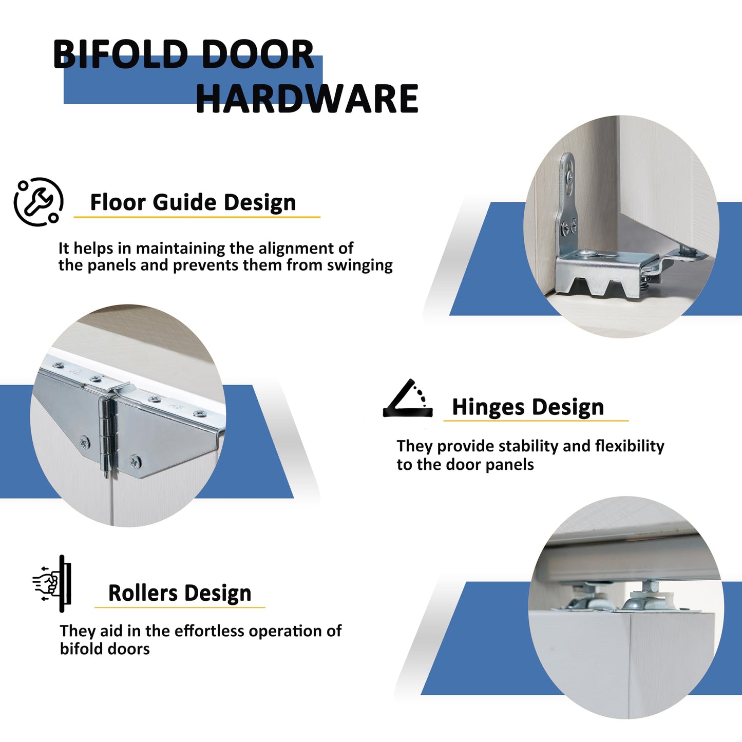 BARNER HOME Bifold Doors, Full Lite Frosted Glass Panel Closet Door, Easy Installation, Folding Doors with Hardware Kits & Handle for 36"x 80" Opening