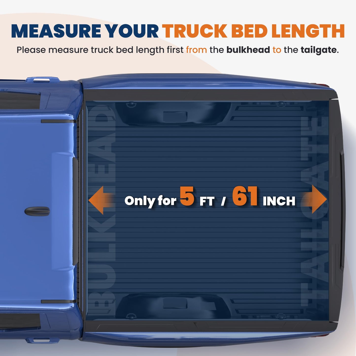 KUIPERAUTO Fiberglass 6.1FT Quad Hard Tonneau Cover Truck Bed Cover Compatible for 2024-2025 Toyota Tacoma (Excludes Trail Special Edition Storage Boxes)