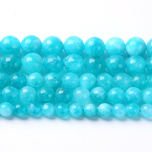8MM 45PCS Natural Stone Amazonite Chalcedony Beads for Jewelry Making DIY Bracelet
