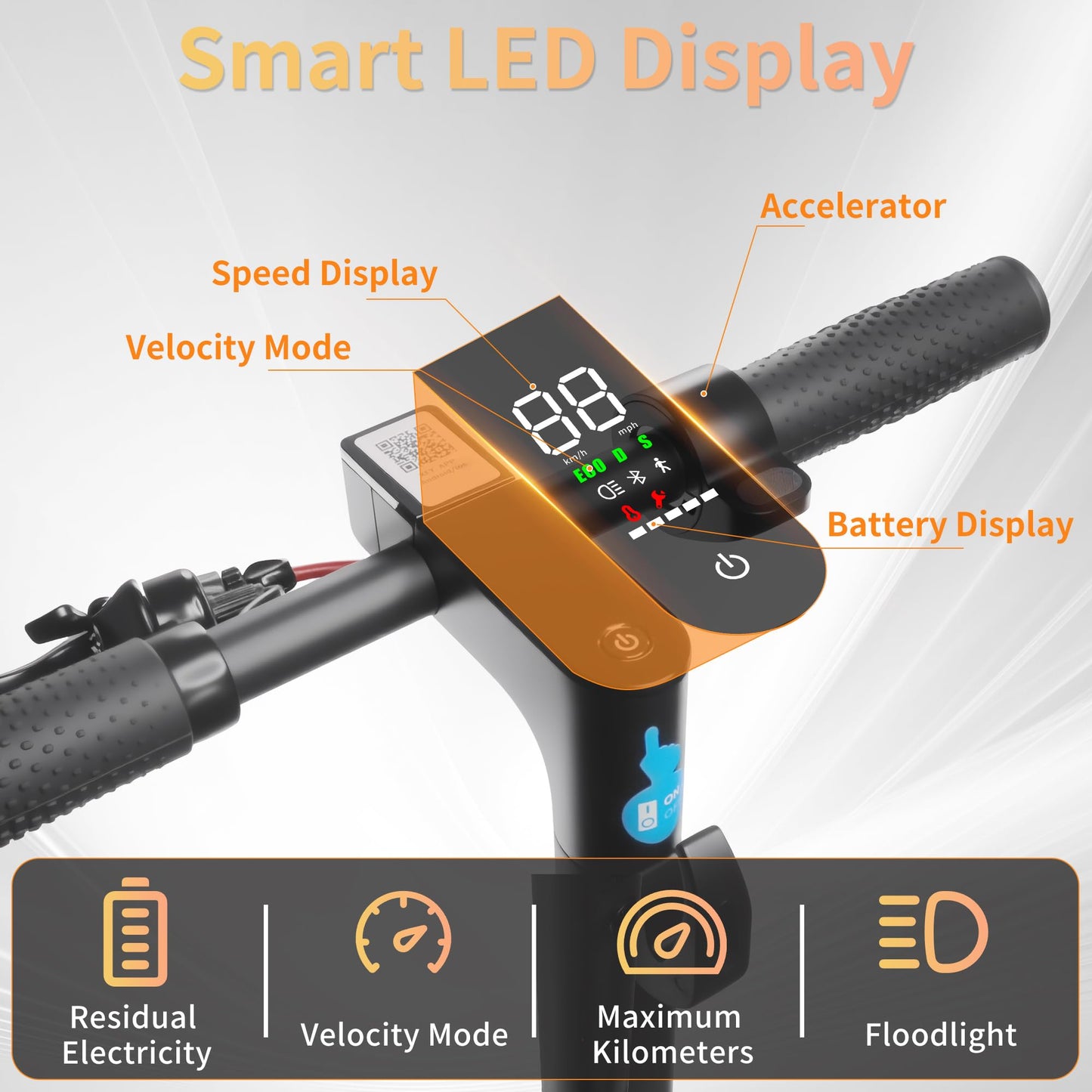 YOQO Electric Scooter Adults 25 Miles Long Range 10" Solid Tires E-Scooter with APP Control 500W Motor Dual Braking System Cruise Control Portable Folding Design for Adults Teens Commuting