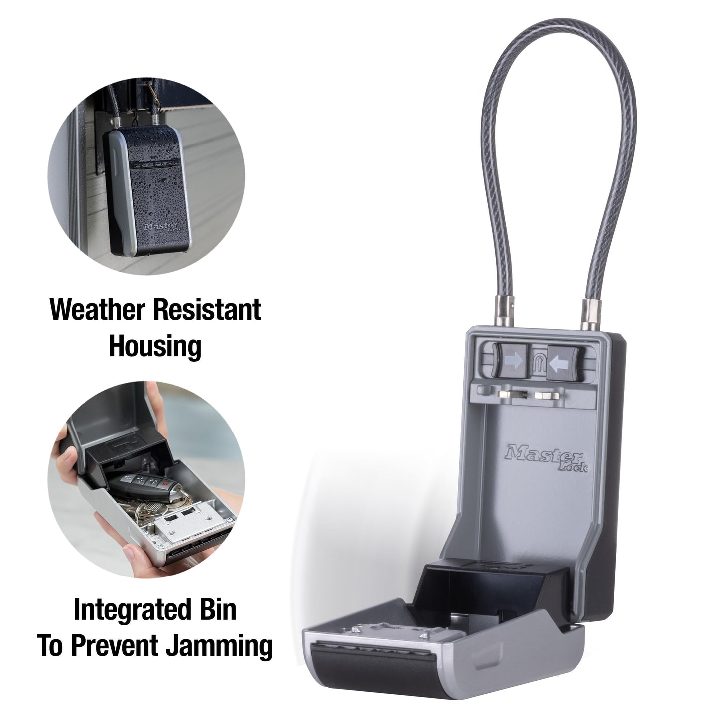 Master Lock High Capacity Key Lockbox, Combination Dial, Removable Cable