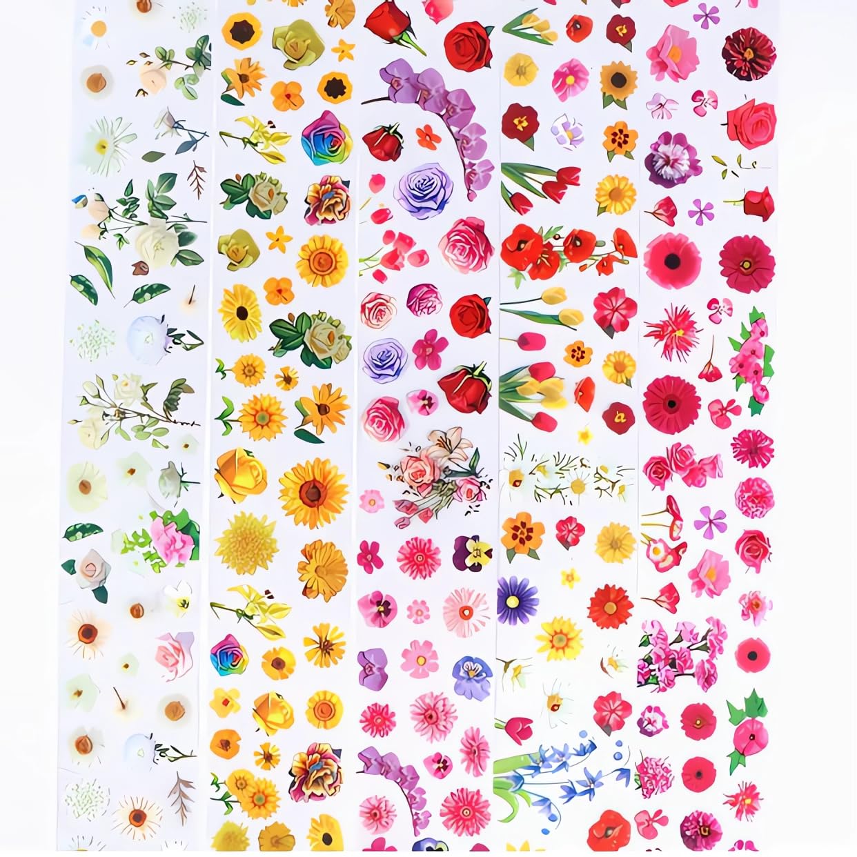 Floral Nail Foils Transfer Nail Art Flower Nail Stickers Spring Summer Foil Nail Art Supplies 10 Rolls Sunflower Rose Daisy Nails Foil Transfer Stickers Starry Sky Paper Manicure Accessories for Women