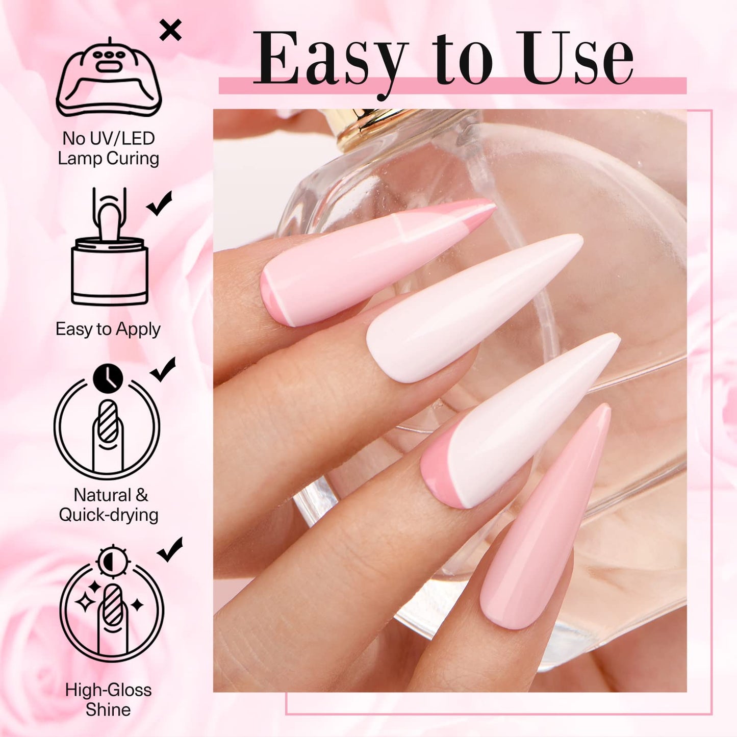 AZUREBEAUTY Dip Powder Nail Kit, 4 Colors Gentle Nude Pink Gary Neutral Dipping Powder System Liquid Set Recycling Tray with Base & Top Coat Activator for French Nail Art Manicure Salon DIY at Home