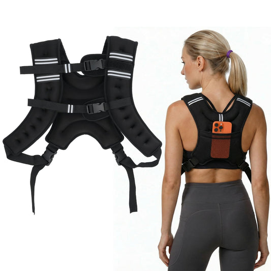 MIKOLO Weighted Vest Women, 8lb/12lb/16lb Weight Vest with Storage Pocket, Reflective Stripe for Walking, Running, Strength Training, Weight Loss and Workout (8lb)