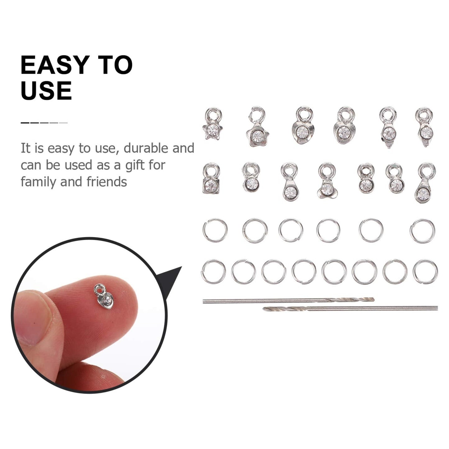 FOMIYES Nail Jewels 2 Sets Dangle Nail Art Charms, 3D DIY Nail Jewelry Decoration, Metal Rhinestones Nail Piercing Tool for Nails Jewelry Crafting Heart Pendant