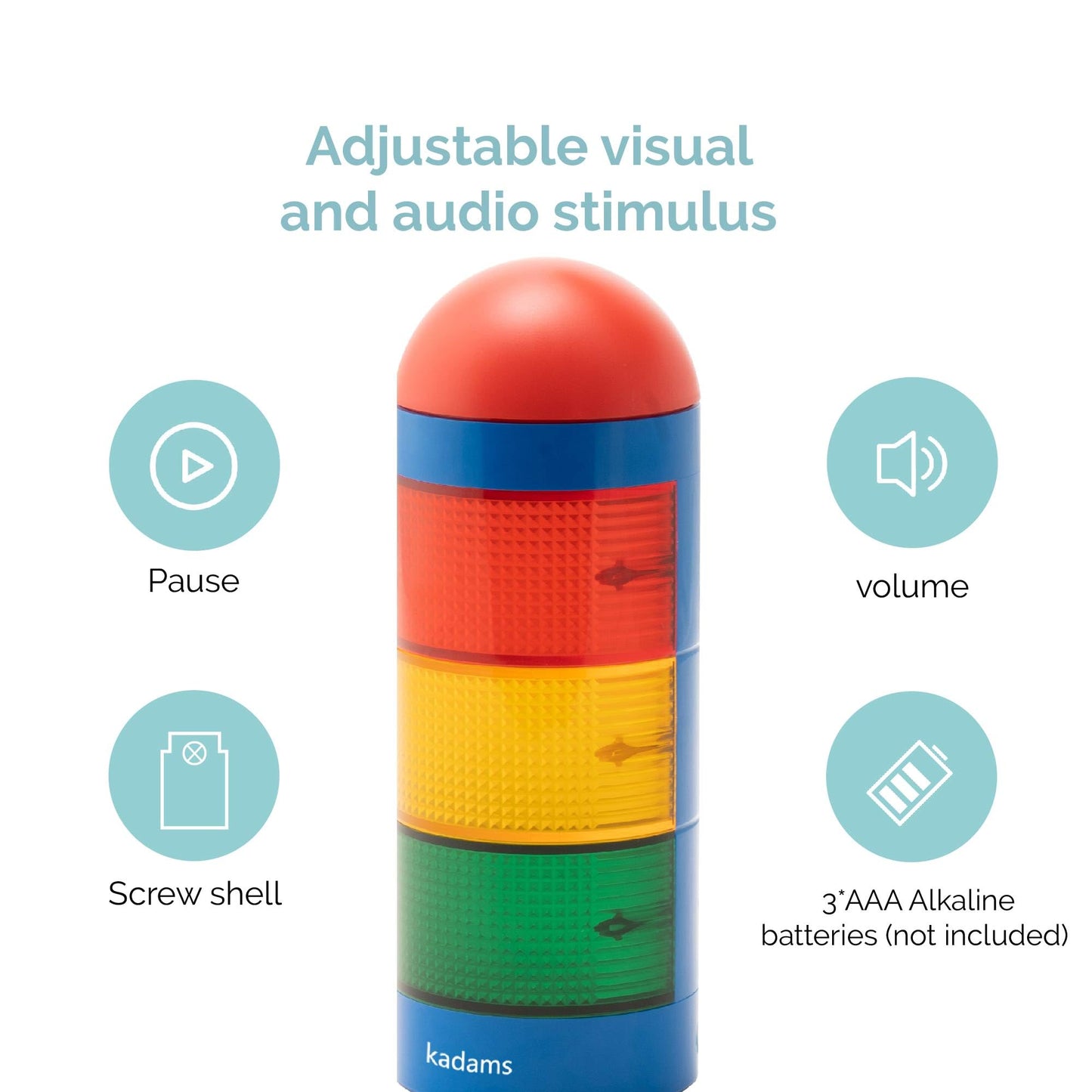 KADAMS Visual Timer for Kids with Audio Pre-Alarm - Traffic Light Alarm for Kids Toddler Teachers Classroom Home Time Management Tool 24hr Countdown Pause Memory Function
