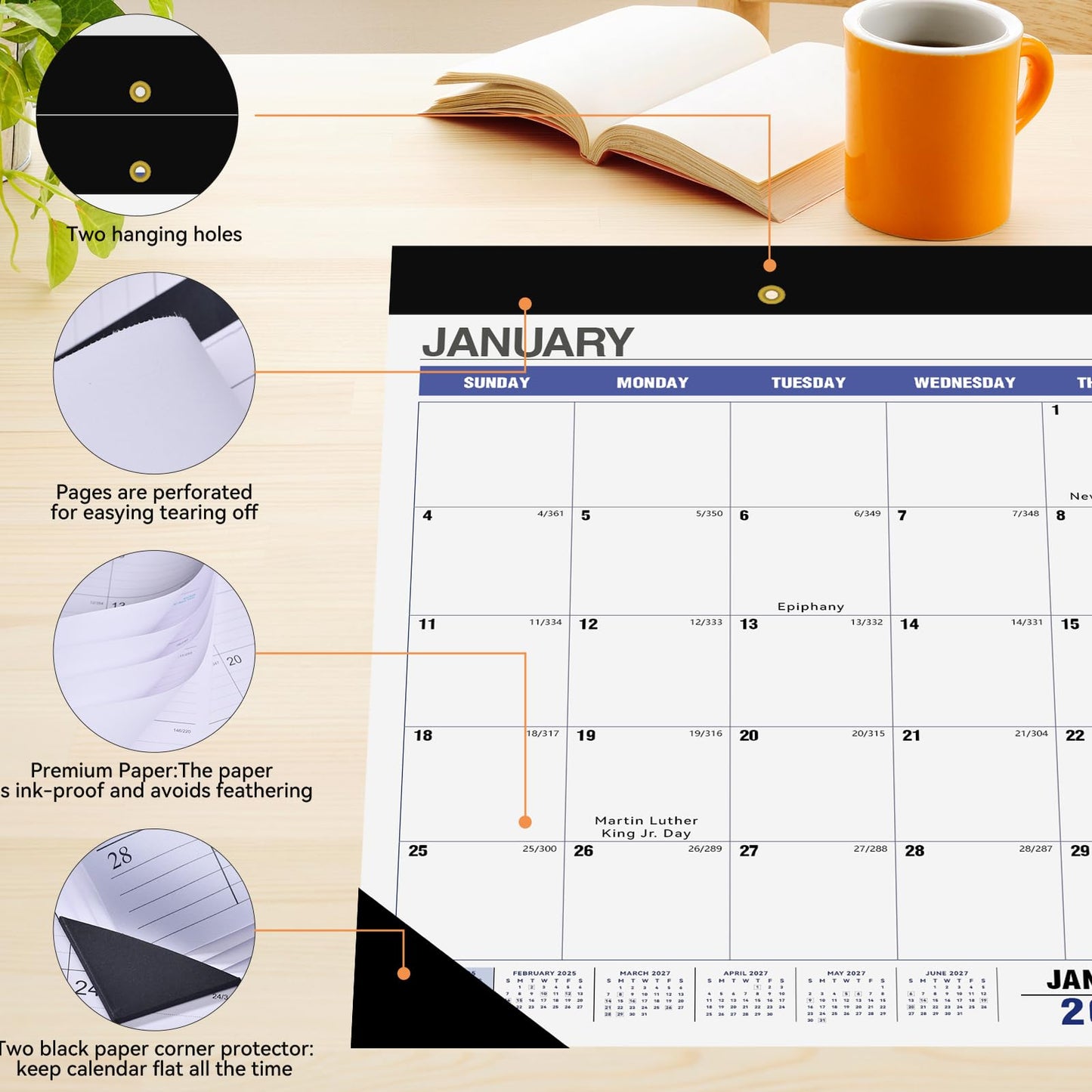 Desk Calendar 2026,18 Months Wall Calendar 2026 From Jan 2026 to Jun 2027,Large Desk Calendar 2026-2027 with To-do List,22x17,Desktop Calendar for Home and Office