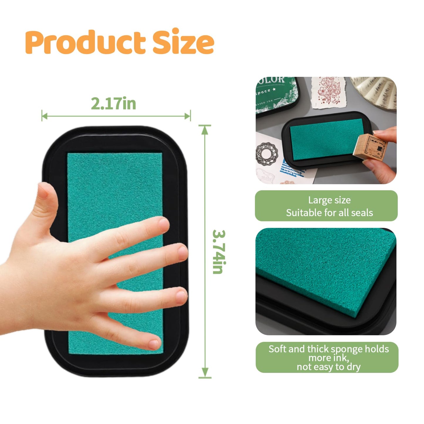 Large Finger Ink Pads for Kids Washable Craft Ink Stamp Pads,Retro12 Color DIY Clear Embossing Ink Pad for Baby Footprint Handprint,Rubber Stamps, Paper, Scrapbooking,Best Gift for Kids and Adult