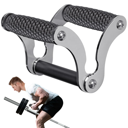 SELEWARE V Bar Landmine Handle Attachment, Solid Landmine Double D Handle T Row Attachment With Non-Slip Rubber Handle, Fits Olympic Bars Strength Training Bars