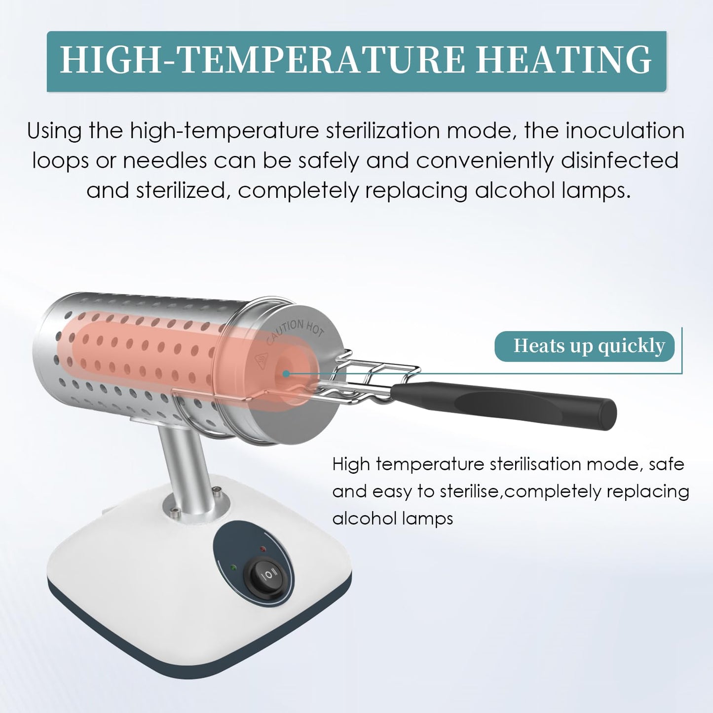 Lab DS-900 Infrared Sterilizer Autoclave Sterilizers Two Adjustable Heating Temperatures 400°C/825°C for Scalpel Needle Inoculating Loop Vaccination Ring,110V 150W