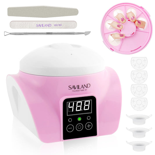 Saviland Essentials Nail Polish Remover Machine: Nail Soaking Bowl & Acetone Nail Polish Remover Gel Nail Remover Machine with Nail Soak off Bowl Soaker Tech Acrylic Nail Remover Steam Salon Home DIY
