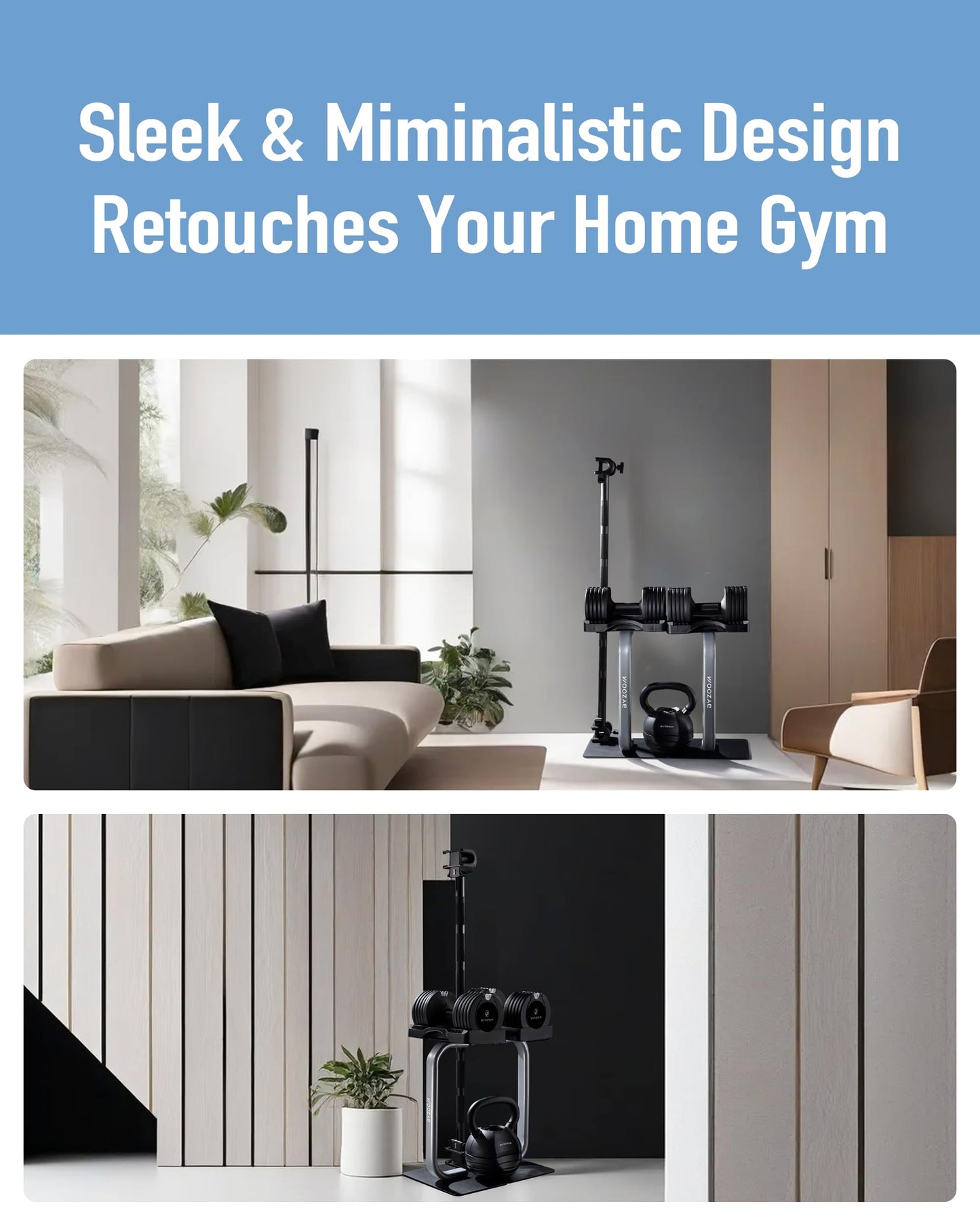 BYZOOM FITNESS Easy Bar Exclusive for BYZOOM FITNESS Adjustable Dumbbell to Barbell for Weight Training Fitness Exercise Full Body Workout for Home Gym Woman Beginner, White or Black (Black)