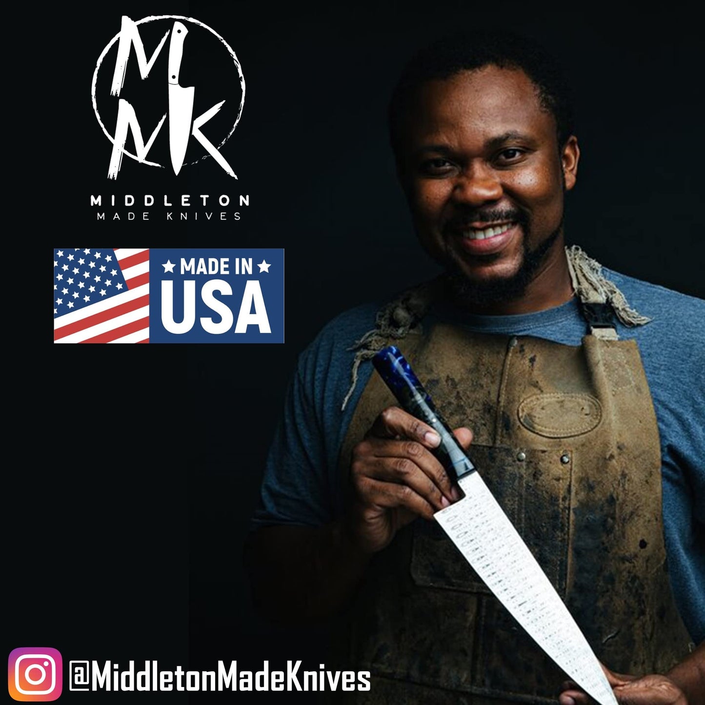Middleton Made Knives Echo 6 Nakiri Knife - 6 Inch Chef Knife - Handmade Professional Chef Knife - Chefs Knife Made with AEB-L Stainless Steel - USA Made Nakiri Chef Knife - Great Chef Gifts - Walnut