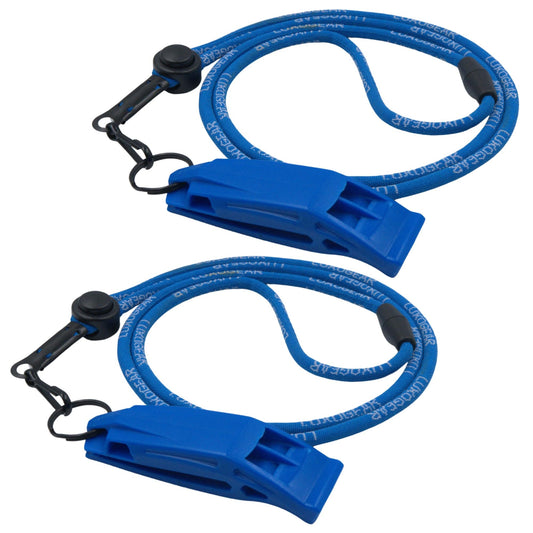 Blue Whistle (2-Pack) 120dB Loud Safety & Emergency Whistle with Lanyard and Breakaway Clasp for Hiking, Kayak, Boat, Personal Safety, Travel, Emergency Kits