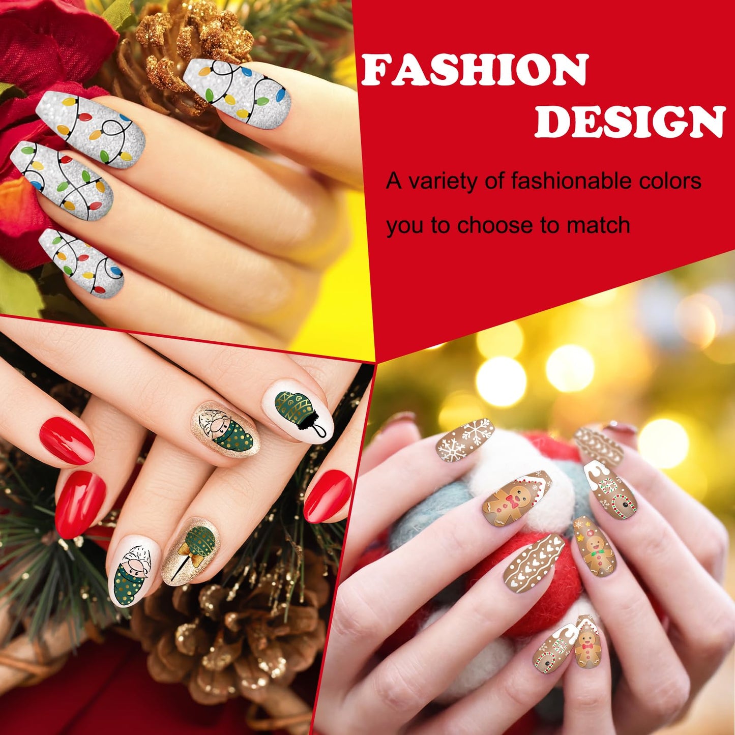 Whaline 6Pcs Christmas Nail Plates Stamping Set Stamp Templates Xmas Ball Snowman Snowflake Nail Art Plates for Winter DIY Print Manicure Salon Design